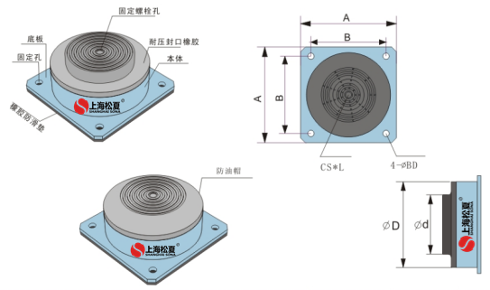 JBQ-900-A冷水機組氣墊減震器